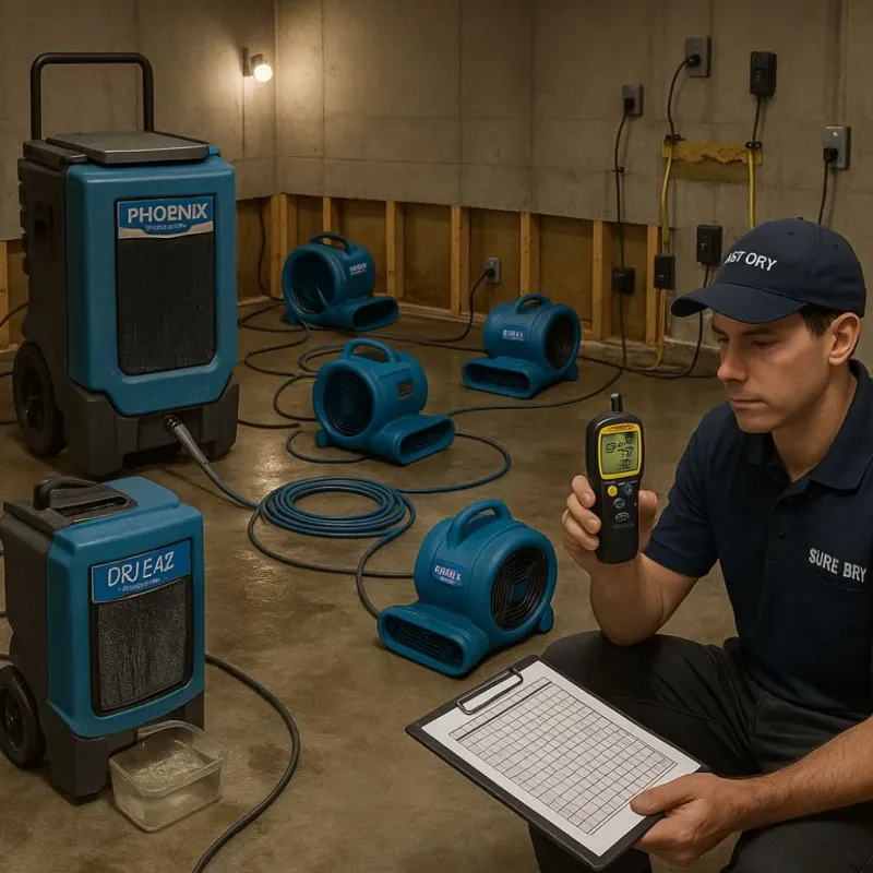 Structural Drying and Dehumidification process in Edgewood, TX